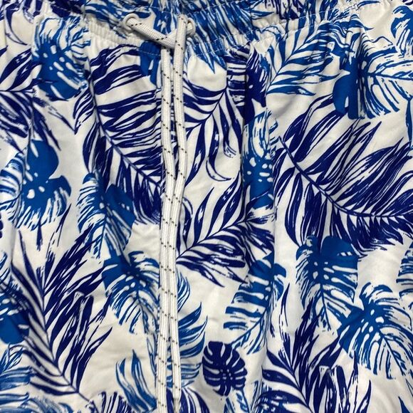 BOCA Classics Men's Blue White Palm Print Mesh Lined Swim Trunks Medium - Picture 4 of 9